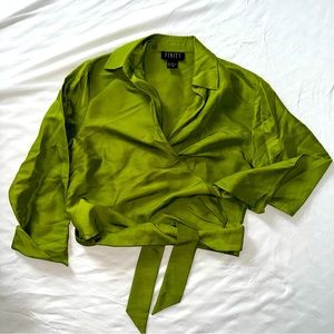 Green Wrap Blouse